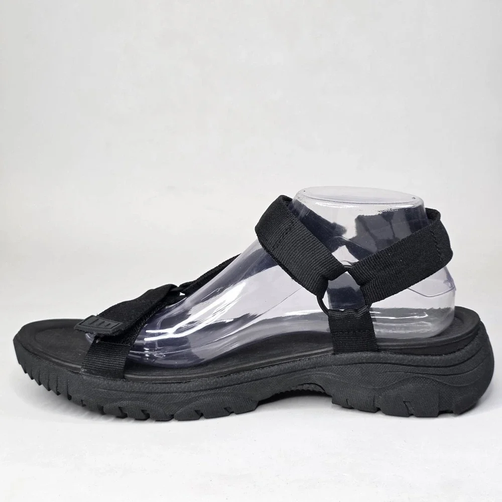 Sonoma Goods For Life Men's Black Sport Sandals Adjustable Straps Size 9 Shoes